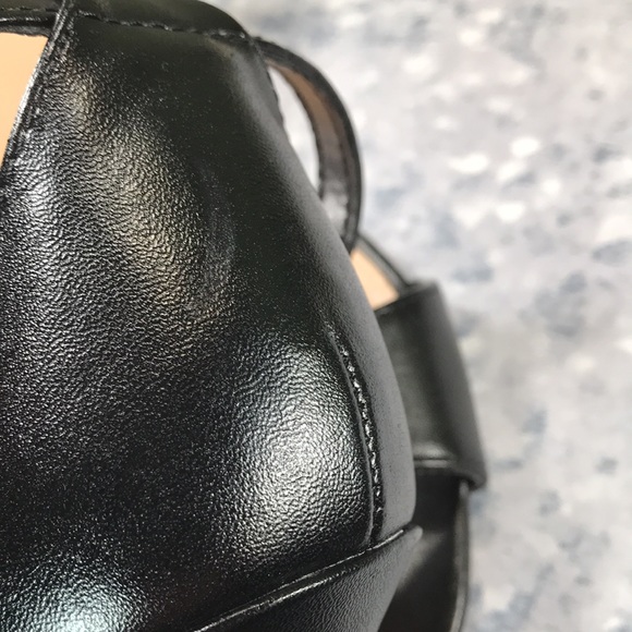 Time and Tru Black Opened Up One Band 3” Heels Women’s 7M 🖤✨Like NEW✨🖤 - Picture 9 of 11